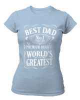 T-Shirt Στενή Γραμμή Γυναικείο - Best Dad - Color Thumbnail Γαλάζιο