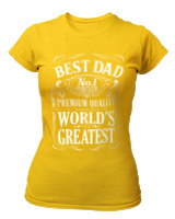 T-Shirt Στενή Γραμμή Γυναικείο - Best Dad - Color Thumbnail Χρυσό Κίτρινο