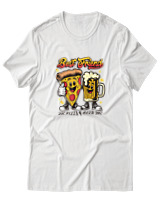 T-Shirt Αντρικό - Best Friends Pizza Beer - Color Thumbnail Άσπρο