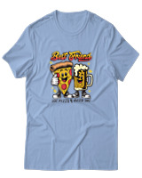 T-Shirt Αντρικό - Best Friends Pizza Beer - Color Thumbnail Γαλάζιο