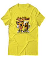 T-Shirt Αντρικό - Best Friends Pizza Beer - Color Thumbnail Κίτρινο