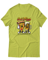 T-Shirt Αντρικό - Best Friends Pizza Beer - Color Thumbnail Λαχανί