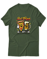 T-Shirt Αντρικό - Best Friends Pizza Beer - Color Thumbnail Κυπαρισσί