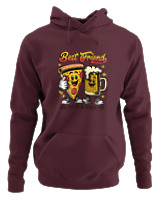 Φούτερ με κουκούλα - Best Friends Pizza Beer - Color Thumbnail Marron