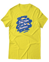 T-Shirt Αντρικό - Best Mom In The Universe - Color Thumbnail Κίτρινο