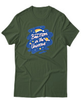 T-Shirt Αντρικό - Best Mom In The Universe - Color Thumbnail Κυπαρισσί