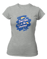 T-Shirt Στενή Γραμμή Γυναικείο - Best Mom In The Universe - Color Thumbnail Γκρι Μελανζέ