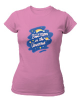 T-Shirt Στενή Γραμμή Γυναικείο - Best Mom In The Universe - Color Thumbnail Ροζ