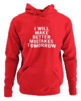 Φούτερ με κουκούλα Αντρικό - Better Mistakes Tomorrow - Color Thumbnail Κόκκινο