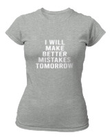 T-Shirt Στενή Γραμμή Γυναικείο - Better Mistakes Tomorrow - Color Thumbnail Γκρι Μελανζέ