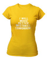 T-Shirt Στενή Γραμμή Γυναικείο - Better Mistakes Tomorrow - Color Thumbnail Χρυσό Κίτρινο