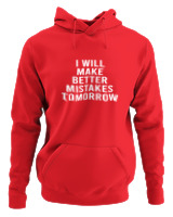 Φούτερ με κουκούλα Γυναικείο - Better Mistakes Tomorrow - Color Thumbnail Κόκκινο