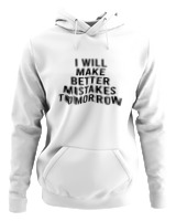 Φούτερ με κουκούλα Αντρικό - Better Mistakes Tomorrow - Color Thumbnail ΄Ασπρο