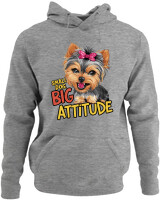 Φούτερ με κουκούλα - Big Attitude - Color Thumbnail Γκρι Μελανζέ