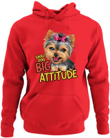 Φούτερ με κουκούλα - Big Attitude - Color Thumbnail Κόκκινο
