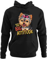Φούτερ με κουκούλα - Big Attitude - Color Thumbnail Μαύρο