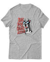 T-Shirt Αντρικό - Big Dog Bigger Attitude - Color Thumbnail Γκρι Μελανζέ