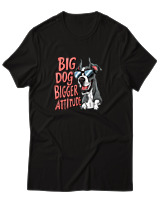 T-Shirt Αντρικό - Big Dog Bigger Attitude - Color Thumbnail Μαύρο