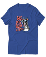 T-Shirt Αντρικό - Big Dog Bigger Attitude - Color Thumbnail Μπλε Ρουά