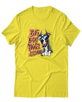 T-Shirt Αντρικό - Big Dog Bigger Attitude - Color Thumbnail Κίτρινο