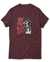 T-Shirt Αντρικό - Big Dog Bigger Attitude - Color Thumbnail Μπορντό