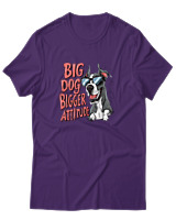 T-Shirt Αντρικό - Big Dog Bigger Attitude - Color Thumbnail Σκούρο Μωβ