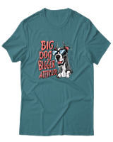 T-Shirt Αντρικό - Big Dog Bigger Attitude - Color Thumbnail Μπλε Πράσινο