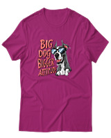 T-Shirt Αντρικό - Big Dog Bigger Attitude - Color Thumbnail Φουξια