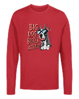 Μακρυμάνικο Μακό - Big Dog Bigger Attitude - Color Thumbnail Κόκκινο