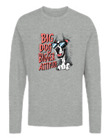 Μακρυμάνικο Μακό - Big Dog Bigger Attitude - Color Thumbnail Γκρι Μελανζέ