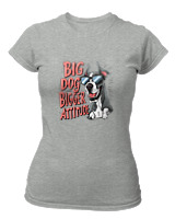 T-Shirt Στενή Γραμμή - Big Dog Bigger Attitude - Color Thumbnail Γκρι Μελανζέ