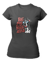 T-Shirt Στενή Γραμμή - Big Dog Bigger Attitude - Color Thumbnail Ανθρακί