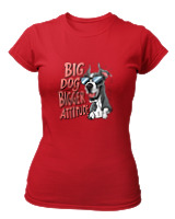 T-Shirt Στενή Γραμμή - Big Dog Bigger Attitude - Color Thumbnail Κόκκινο