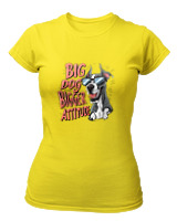 T-Shirt Στενή Γραμμή - Big Dog Bigger Attitude - Color Thumbnail Κίτρινο