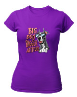 T-Shirt Στενή Γραμμή - Big Dog Bigger Attitude - Color Thumbnail Σκούρο Μωβ