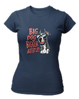 T-Shirt Στενή Γραμμή - Big Dog Bigger Attitude - Color Thumbnail Σκούρο Μπλε