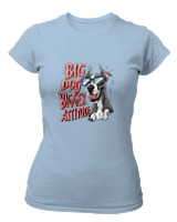 T-Shirt Στενή Γραμμή - Big Dog Bigger Attitude - Color Thumbnail Γαλάζιο