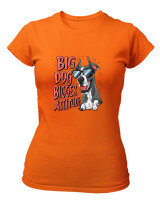 T-Shirt Στενή Γραμμή - Big Dog Bigger Attitude - Color Thumbnail Πορτοκαλί