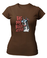 T-Shirt Στενή Γραμμή - Big Dog Bigger Attitude - Color Thumbnail Καφέ