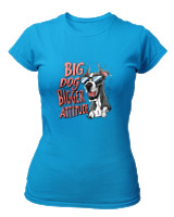 T-Shirt Στενή Γραμμή - Big Dog Bigger Attitude - Color Thumbnail Τιρκουάζ