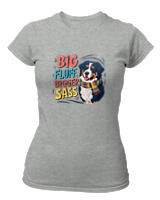 T-Shirt Στενή Γραμμή - Big Fluff - Color Thumbnail Γκρι Μελανζέ