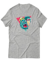 T-Shirt Αντρικό - Big Foot Eating Pizza - Color Thumbnail Γκρι Μελανζέ