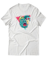 T-Shirt Αντρικό - Big Foot Eating Pizza - Color Thumbnail Άσπρο