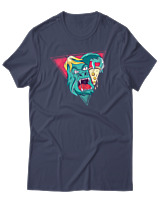 T-Shirt Αντρικό - Big Foot Eating Pizza - Color Thumbnail Μπλε Γκρι