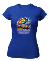 T-Shirt Στενή Γραμμή Γυναικείο - Big Game Energy - Color Thumbnail Μπλε Ρουά