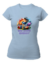 T-Shirt Στενή Γραμμή Γυναικείο - Big Game Energy - Color Thumbnail Γαλάζιο