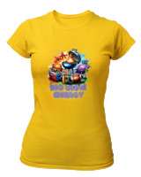 T-Shirt Στενή Γραμμή Γυναικείο - Big Game Energy - Color Thumbnail Χρυσό Κίτρινο