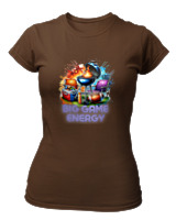 T-Shirt Στενή Γραμμή Γυναικείο - Big Game Energy - Color Thumbnail Καφέ