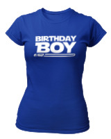 T-Shirt Στενή Γραμμή Γυναικείο - Birthday Boy - Color Thumbnail Μπλε Ρουά