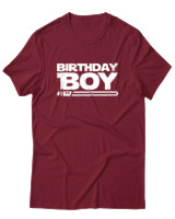 T-Shirt  Γυναικείο - Birthday Boy - Color Thumbnail Σκούρο Κόκκινο